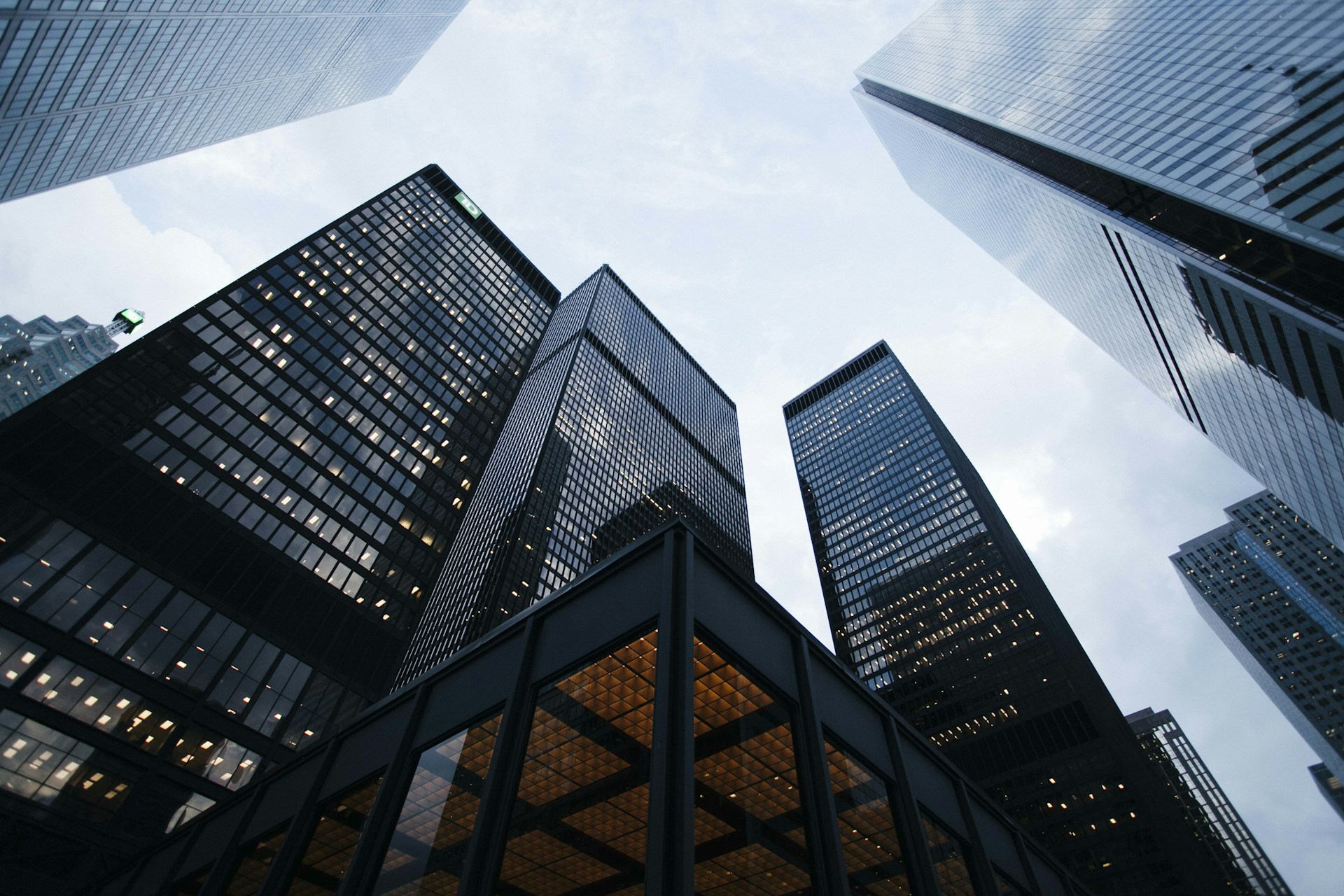 Global enterprise technology district skyline