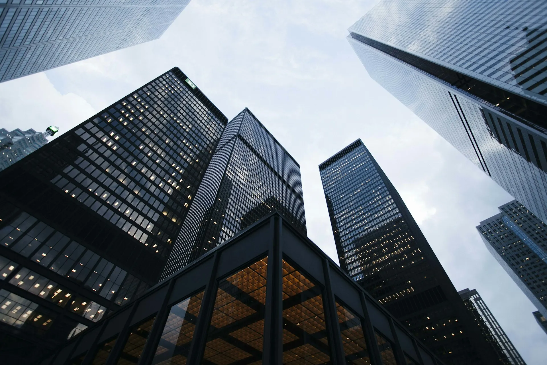 Global enterprise technology district skyline