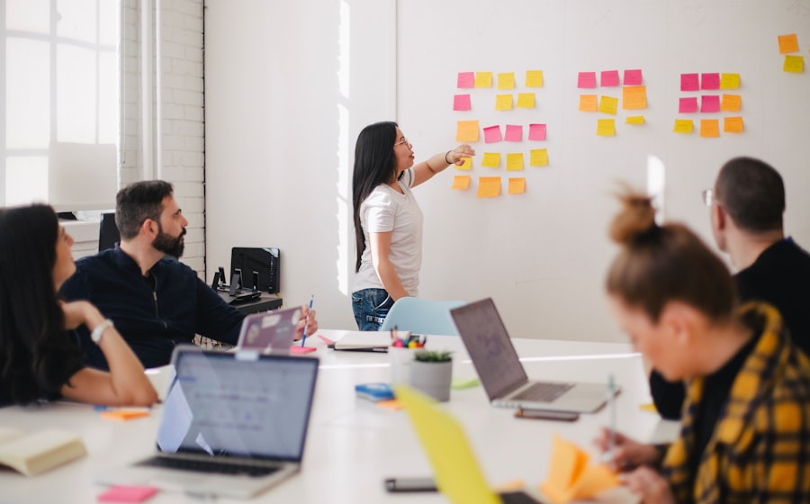 Leadership team planning AI strategy