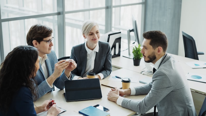 Leadership team planning AI strategy